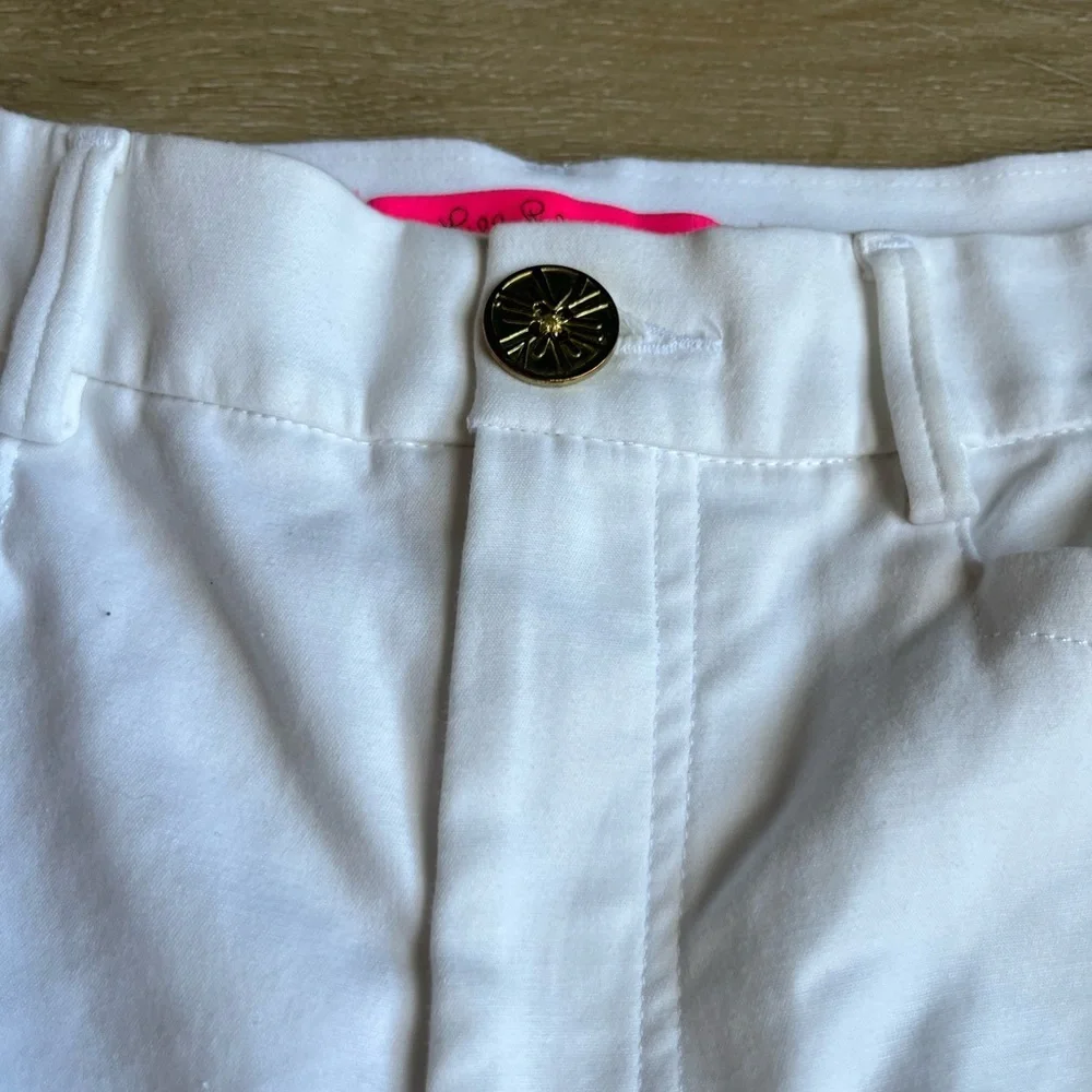 Lilly Pulitzer Gretchen High Rise Straight Leg Pants in Resort White SZ 6 - Picture 3 of 7